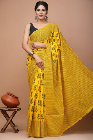 MULMUL MAGIC : Block Print Sunshine Elegance