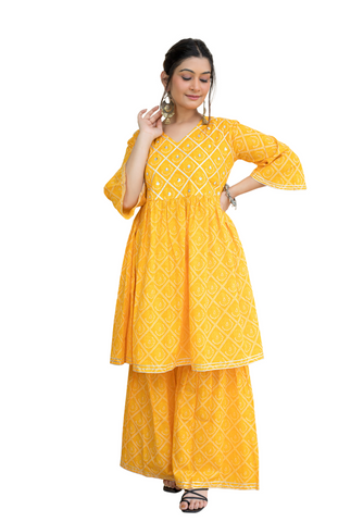 Yellow Sharara Kurta Set