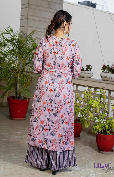 Lavender Purple Sharara Kurta Set