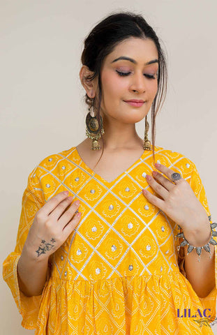 Yellow Sharara Kurta Set