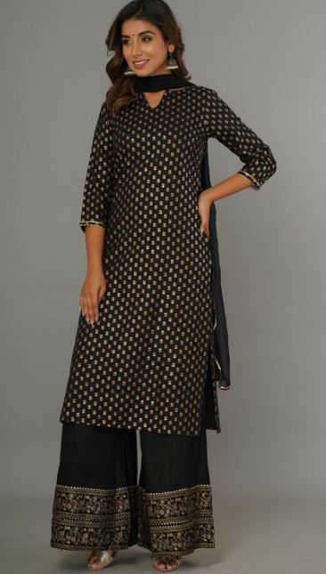 Black Kurta and Garara Set