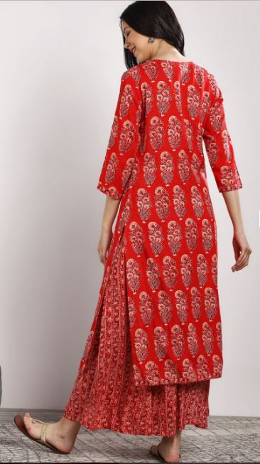 Red Kurta and Palazzo  Set