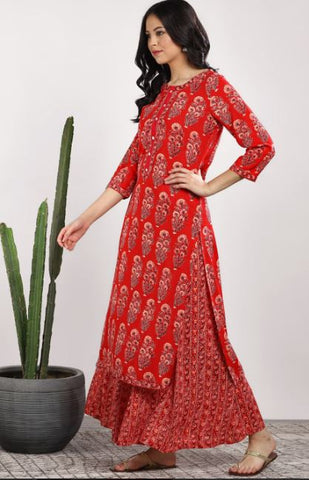 Red Kurta and Palazzo  Set