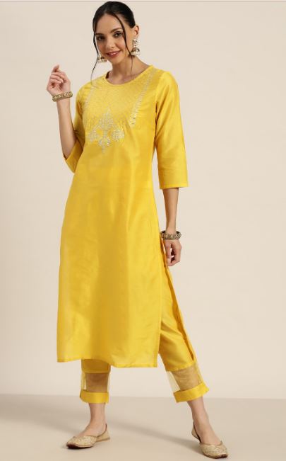 Yellow Kurta Pant Set